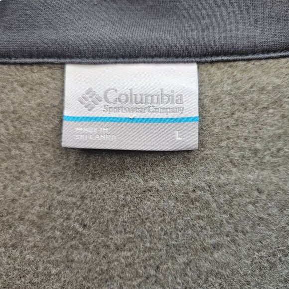 Columbia Mens Olive Green 1/4 Zip Fleece Pullover Sweatshirt Size L - Picture 3 of 4